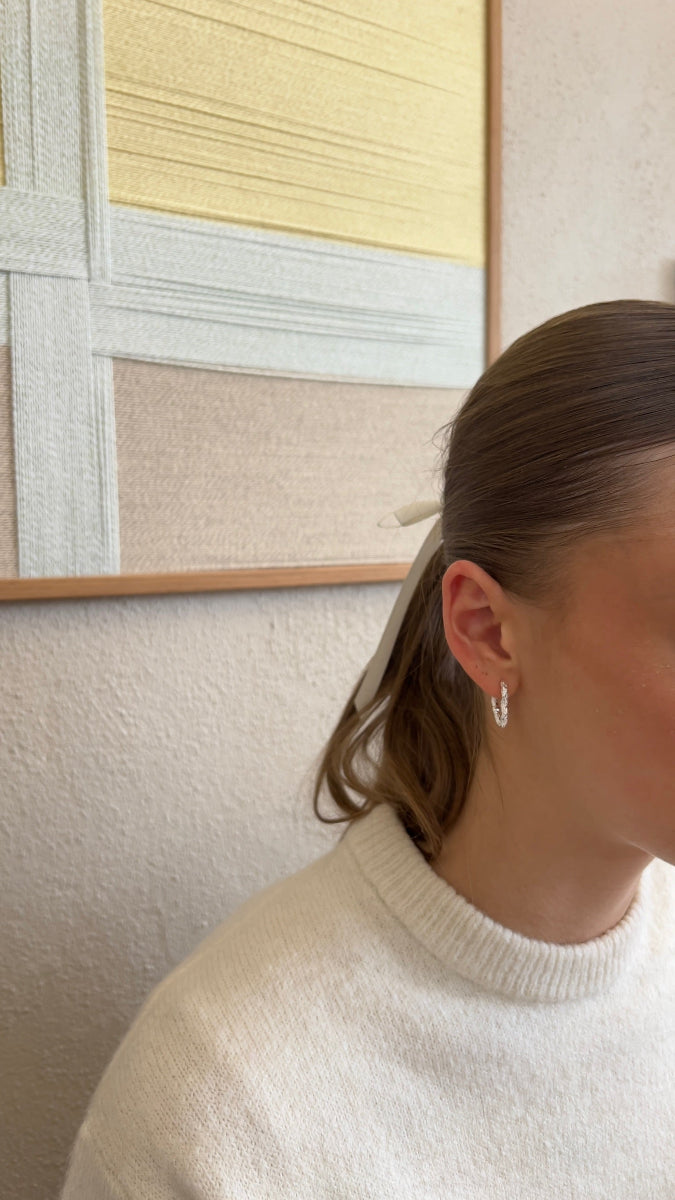 Karla Heart Earrings - Silver