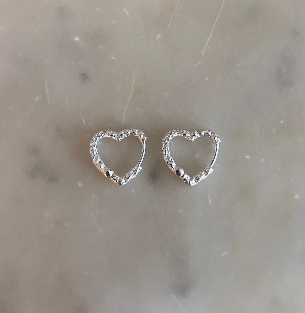 Karla Heart Earrings - Silver