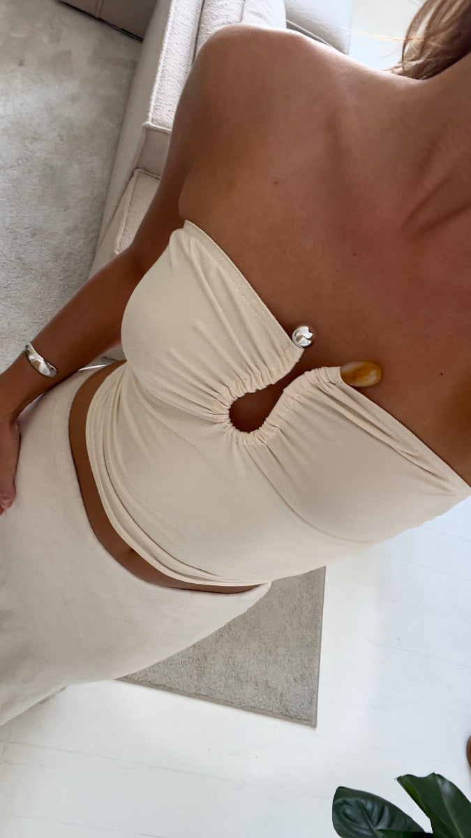 Lea Bandeau Top - Light Beige