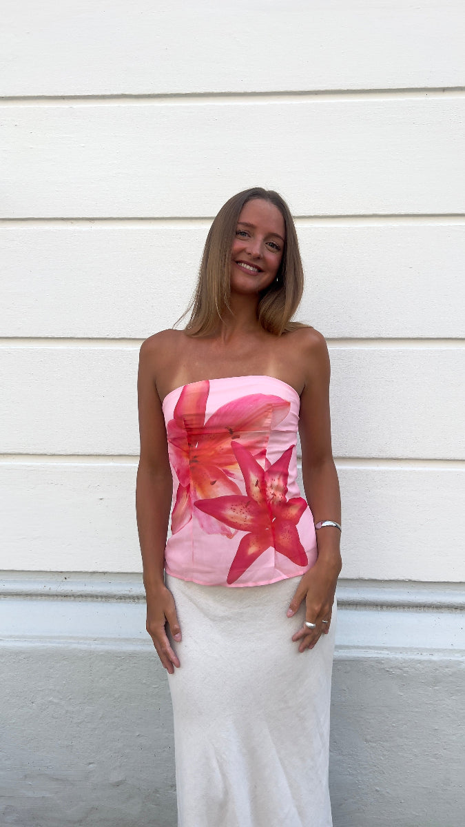 Wilma Bandeau Top - Light Rose