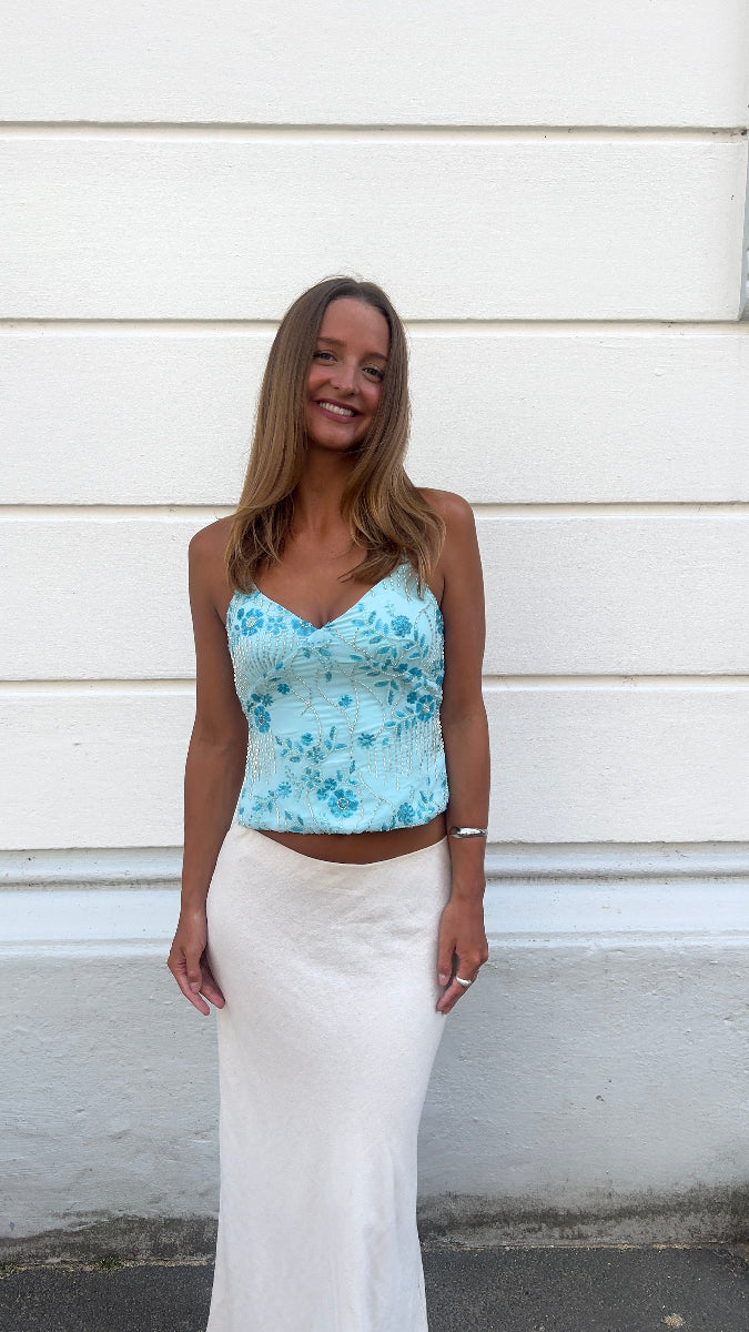 Augusta Sequin Top - Light Blue