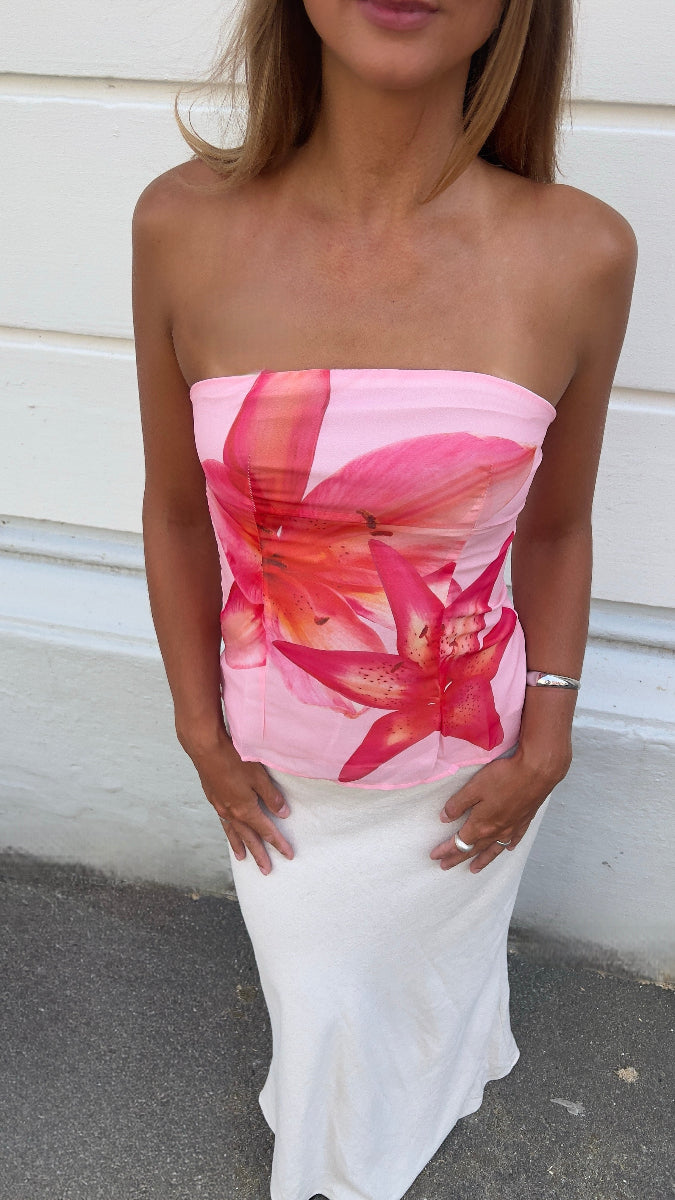 Wilma Bandeau Top - Light Rose