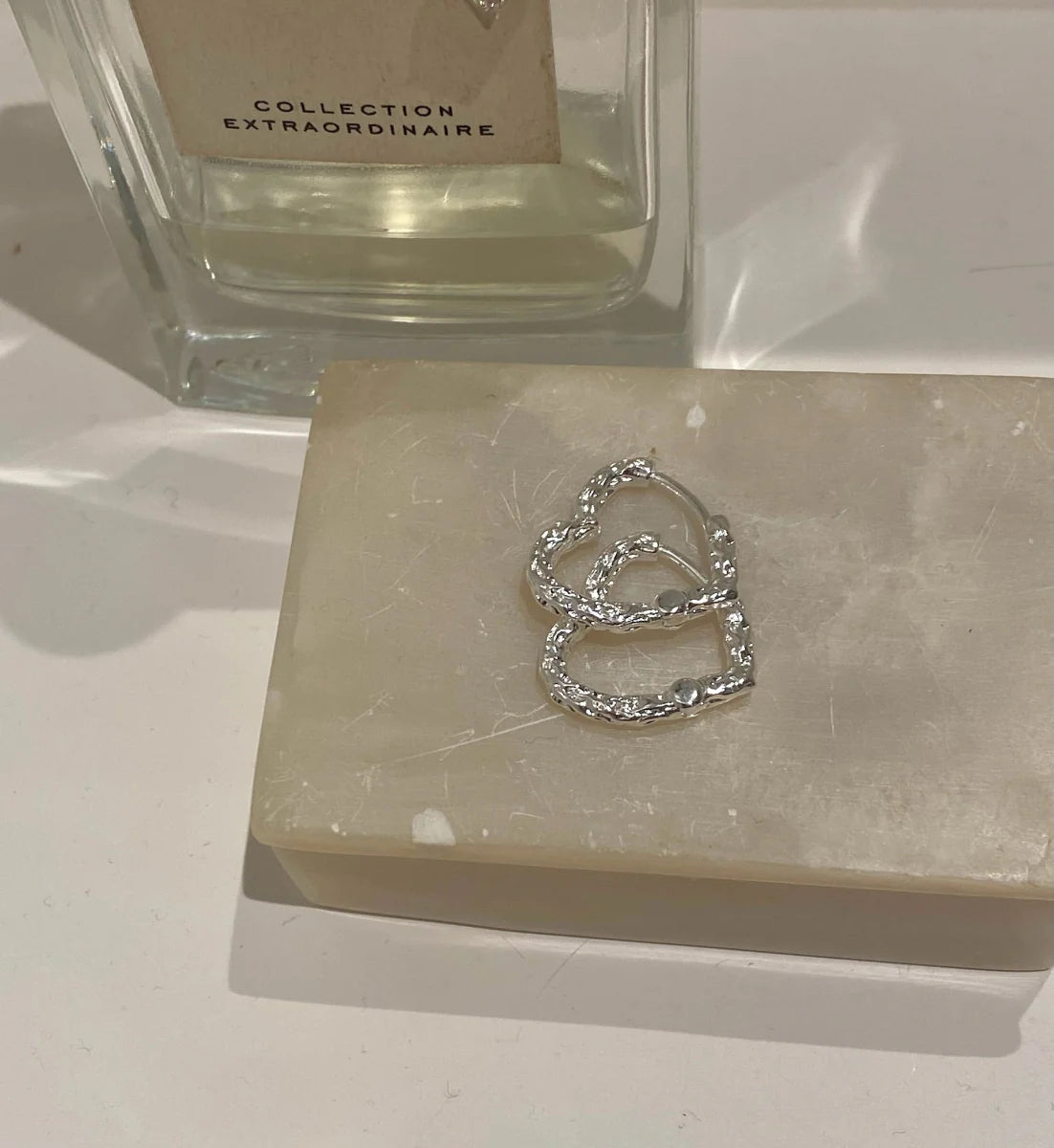 Karla Heart Earrings - Silver