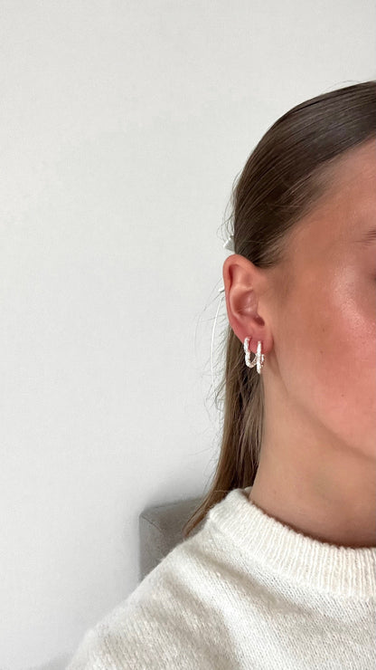 Karla Heart Earrings - Silver