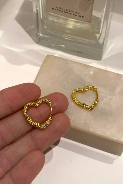 Karla Heart Earrings - Gold