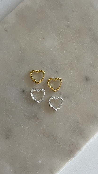 Karla Heart Earrings - Gold