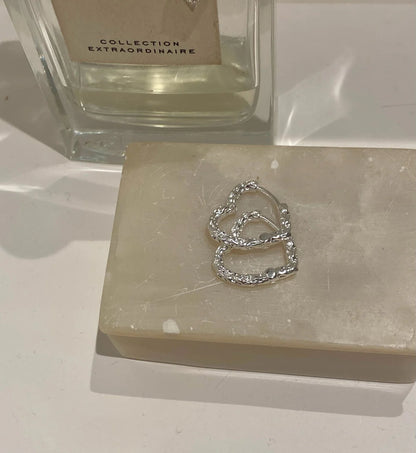 Karla Heart Earrings - Silver